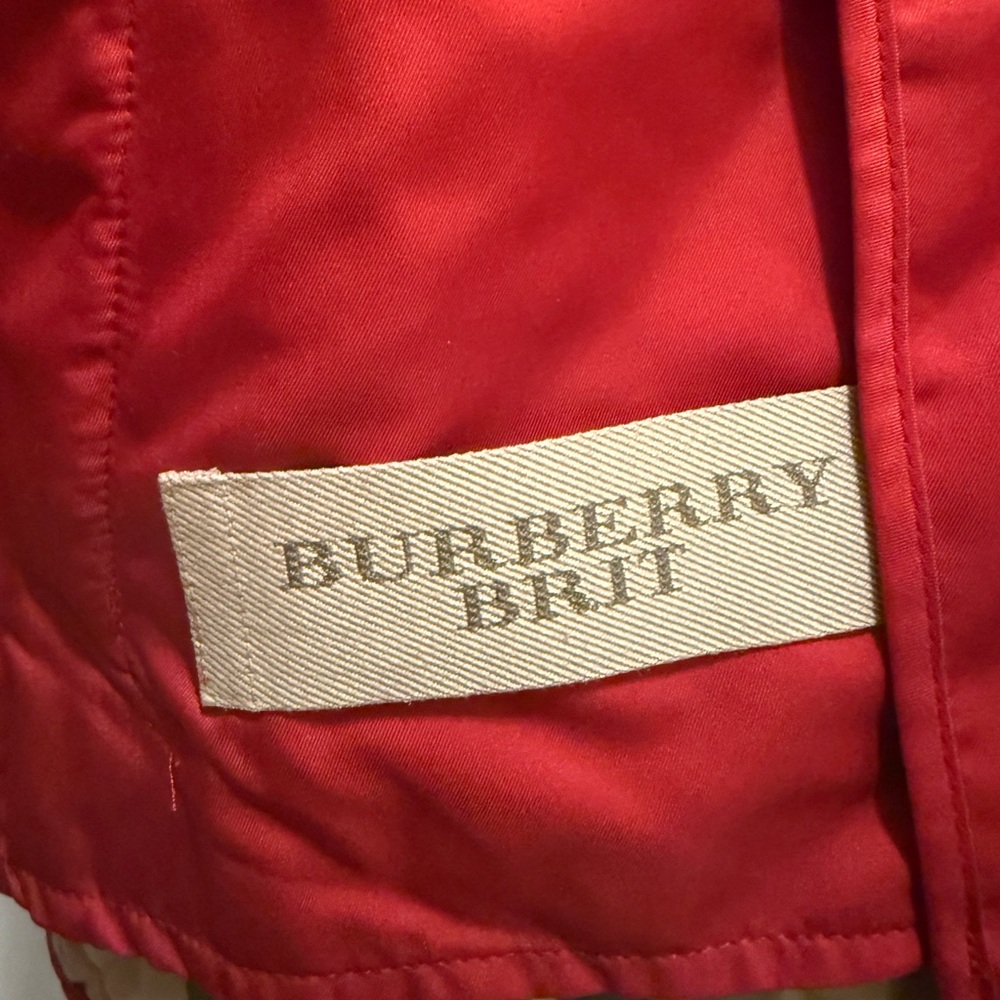 Red Burberry Brit Quilted Jacket Coat EXCELLENT condition like new - Picture 9 of 11